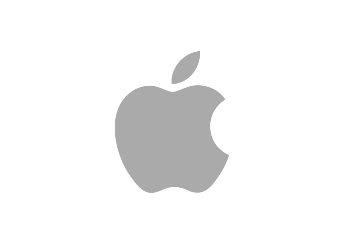 apple logo grey